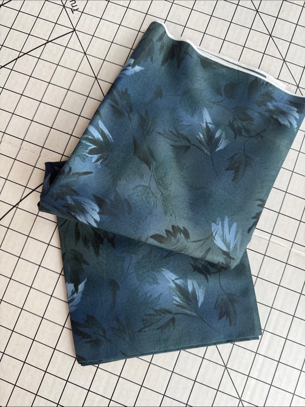 Beth Ann Bruske David Textiles Fabric 1⅝ Yds Green Blue Botanical Quilting